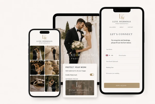 Branded FotoOwl gallery with watermark and studio branding
