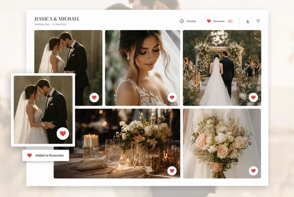 Client photo selection interface with favourites